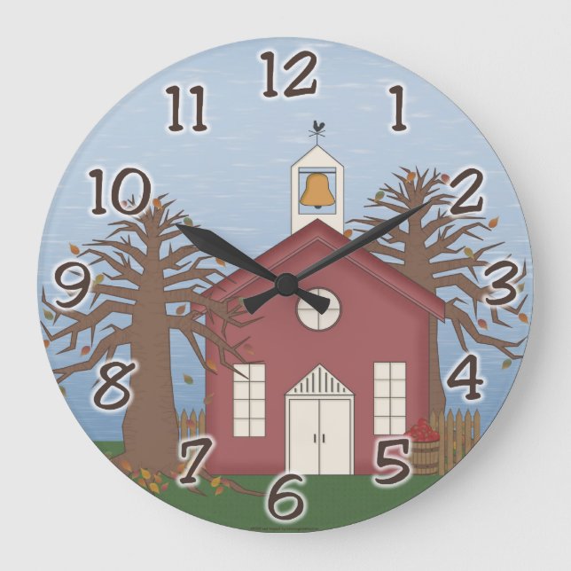 Schulhauslehrerin Wall Clock Große Wanduhr (Vorderseite)