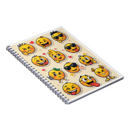 Schulheft mit lustigen Emoji-Designs Notizblock