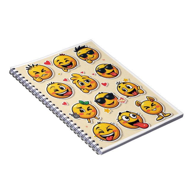 Schulheft mit lustigen Emoji-Designs Notizblock (Rechte Seite)