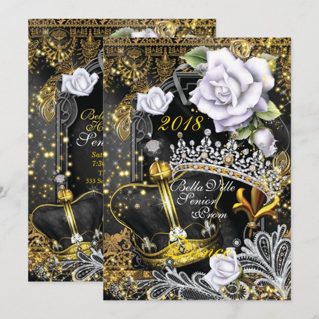 Schulhomecoming Prom Tanz Einladung (Vorne/Hinten)