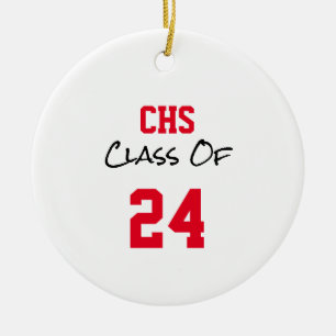SCHULINITIALEN Senior Class JAHR FOTO Keramik Ornament