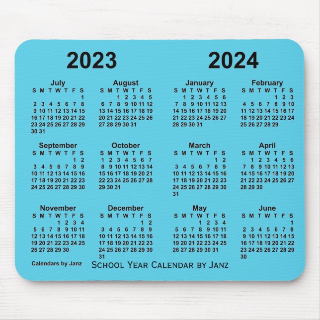 Schuljahr 2023-2024 von Janz Sky Blue Mousepad (Vorne)
