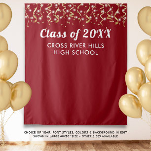 Schuljahr Foto Hintergrund Red Gold White Wandteppich