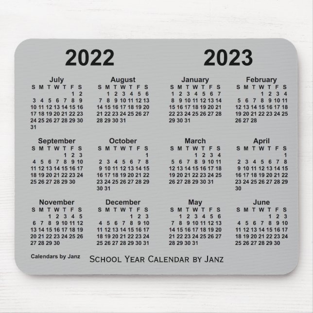 Schuljahreskalender 2022-2023 von Janz Silver Mousepad (Vorne)