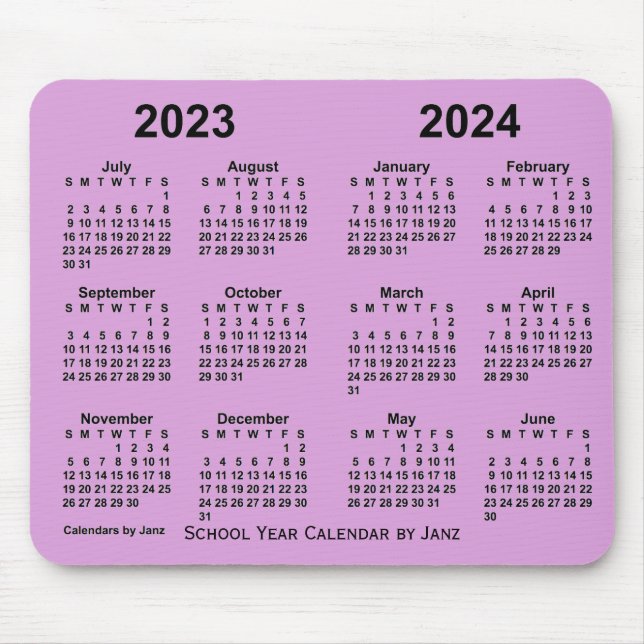 Schuljahreskalender 2023-2024 von Janz Plum Mousepad (Vorne)