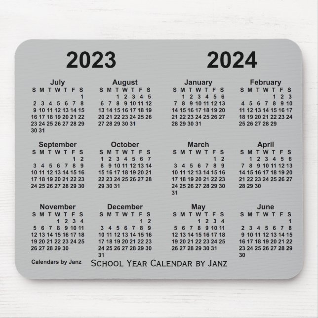 Schuljahreskalender 2023-2024 von Janz Silver Mousepad (Vorne)
