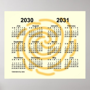 Schuljahreskalender 2030-2031 Sonnige Tage von Jan Poster