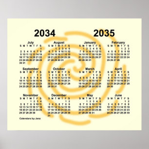 Schuljahreskalender 2034-2035 Sunny Days von Janz Poster