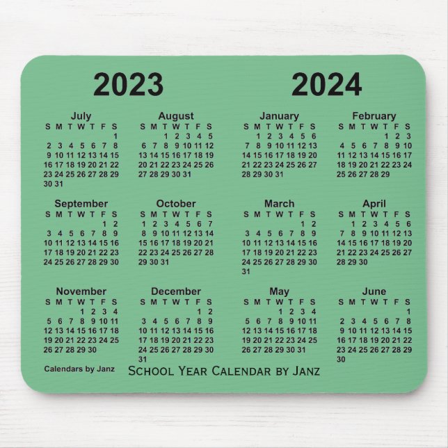 Schuljahrskalender 2023-2024 von Janz Sea Green Mousepad (Vorne)