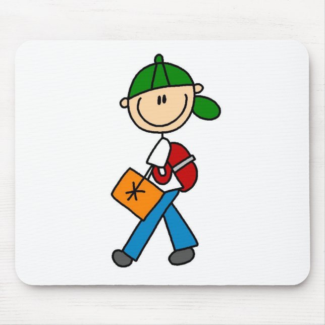 Schuljunge mit Rucksack Mousepad (Vorne)
