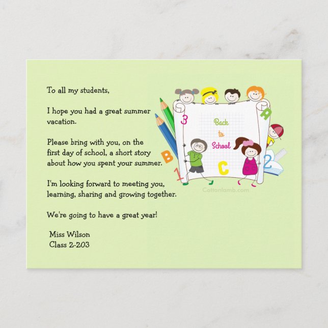 Schulkids Lehrer's Ice Breaker Postkarte (Vorderseite)