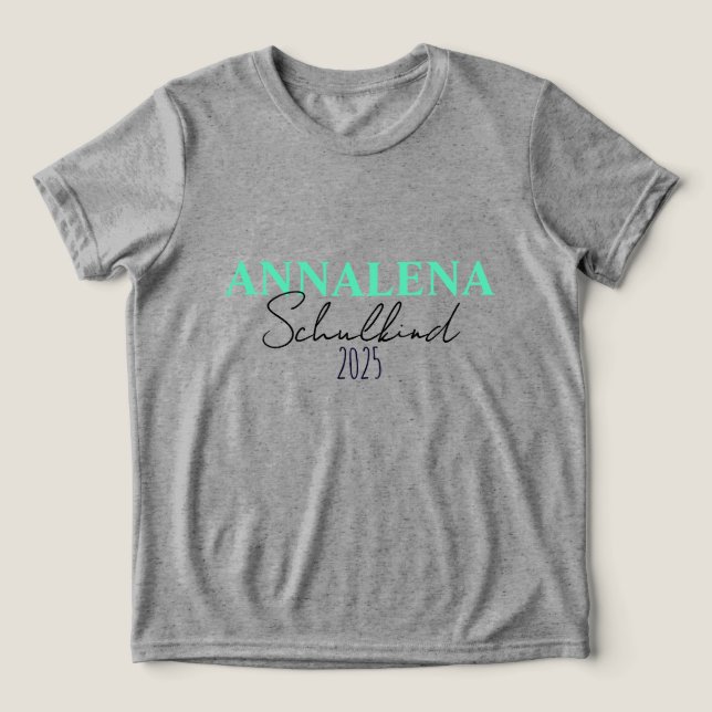 Schulkind 2026 - türkis | Einschulung Tri-Blend Shirt (Design Vorderseite)