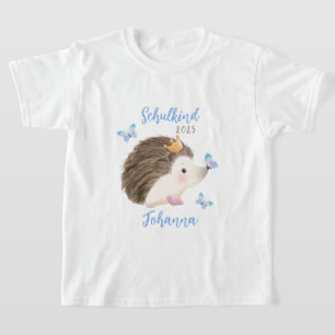 Schulkind - Igel - Aquarell-Design blau    T-Shirt