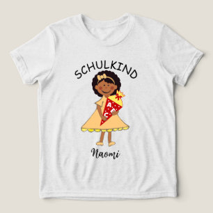 Schulkind - Mädchen mit Schultüte - orange 2   Tri-Blend Shirt