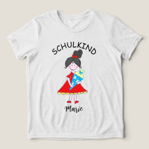 Schulkind - Mädchen mit Schultüte - rot 1   Tri-Blend Shirt