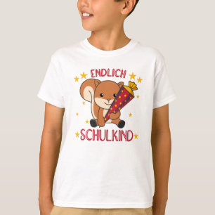 Schulkinder-Eichhörnchen-Schule T-Shirt