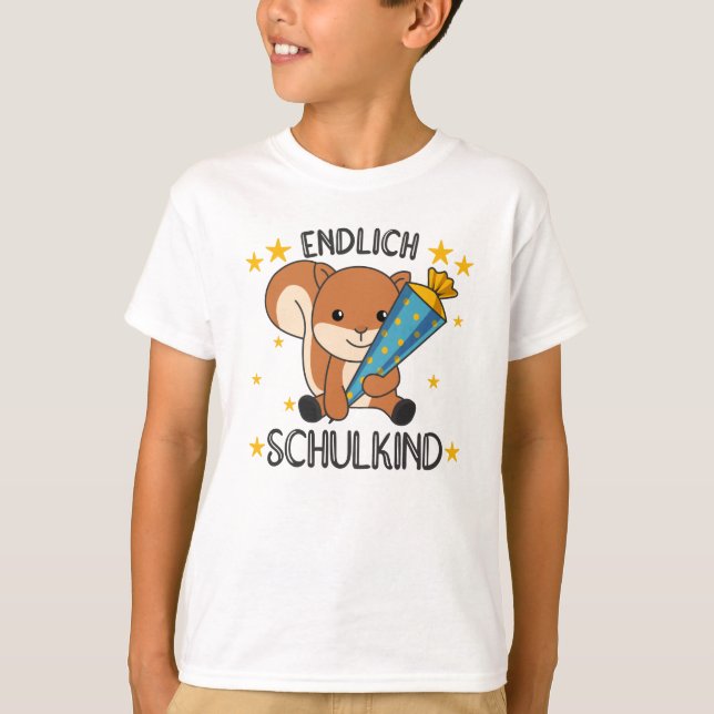 Schulkinder-Eichhörnchen-Schule T-Shirt (Vorderseite)