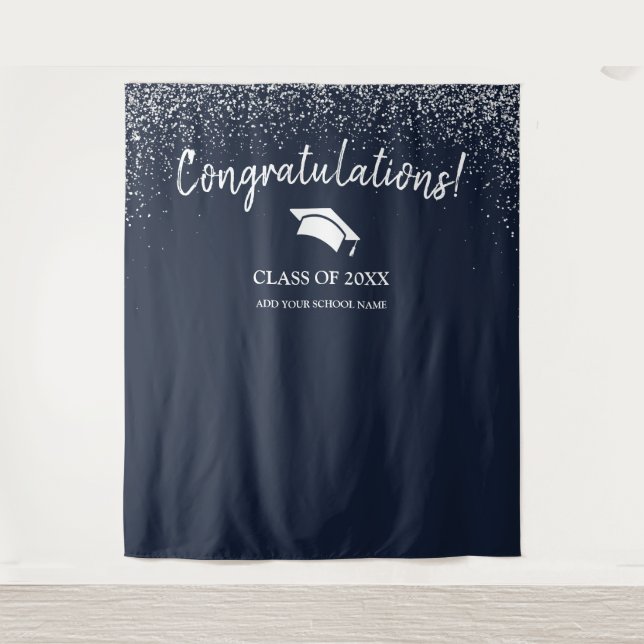 Schulklasse 2025 Abschluss im Hintergrund Wandteppich (Vorderseite)