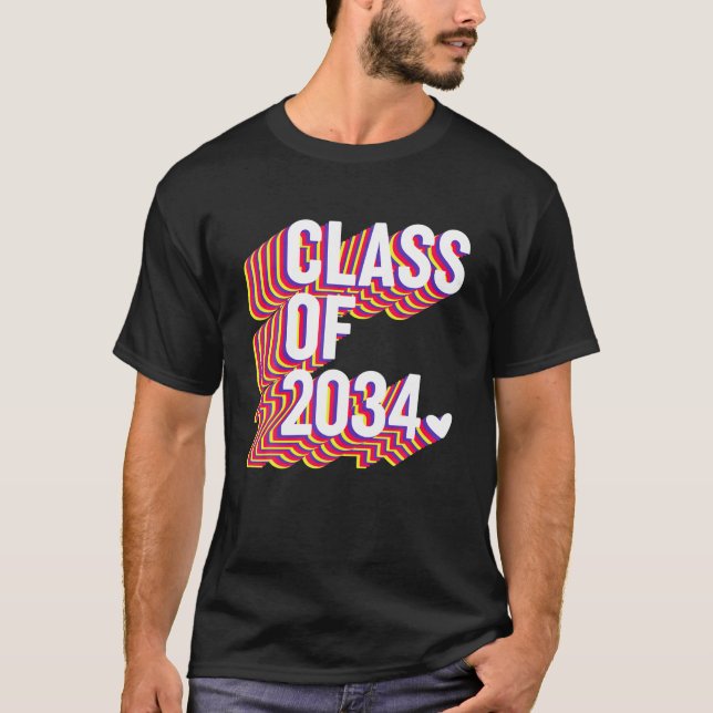 Schulklasse 2034 Abschluss T-Shirt (Vorderseite)