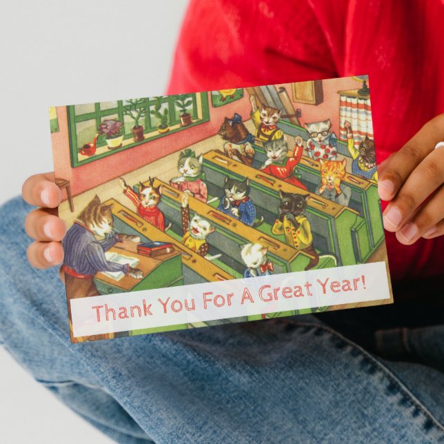 Schulklasse mit Kitten Lehrer Wertungskarte Postkarte (Von Creator hochgeladen)