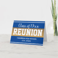 Schulklasse Wiedersehen Save the Date Blue Card