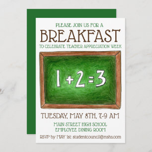 Schulklassenzimmer Chalkboard Lehrer Wertschätzung Einladung