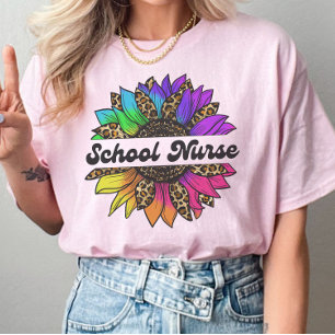 Schulkrankenberuf Rainbow Sonnenblume T-Shirt
