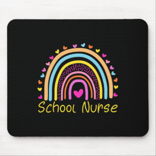 Schulkrankenschwester Boho Regenbogen Krankenschwe Mousepad