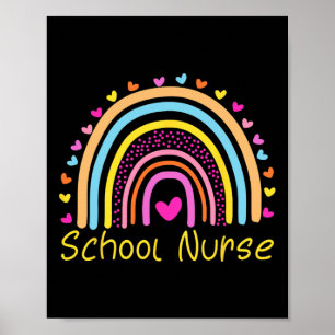 Schulkrankenschwester Boho Regenbogen Krankenschwe Poster
