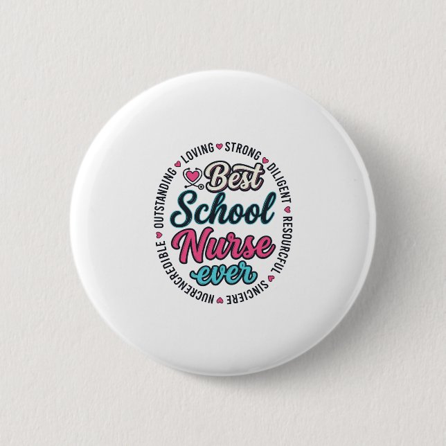 Schulkrankenschwester Ever Vintage Engraving Shirt Button (Vorderseite)