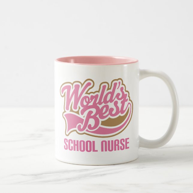 Schulkrankenschwester-Geschenk Zweifarbige Tasse (Rechts)