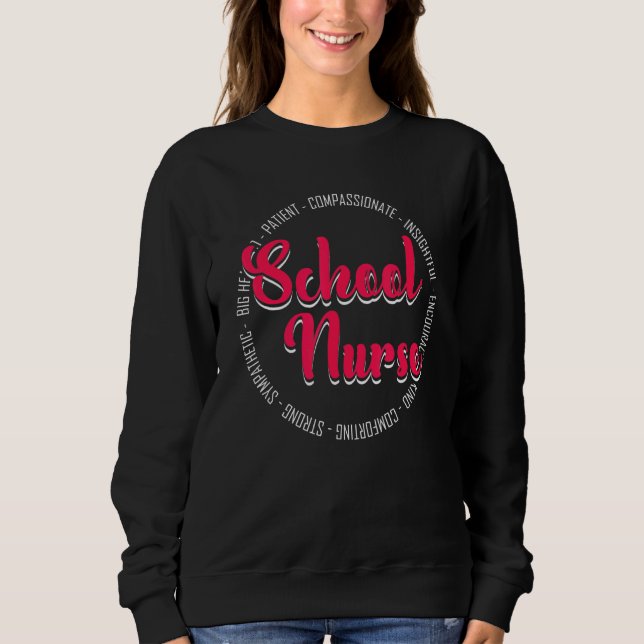 Schulkrankenschwester Großherziger Patient Mitfühl Sweatshirt (Vorderseite)