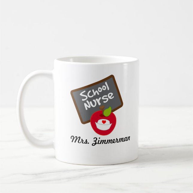 Schulkrankenschwester-personalisierte Kaffeetasse (Links)