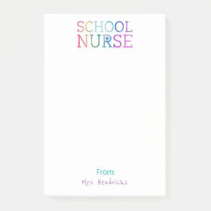 Schulkrankenschwester-personalisierter Spaß-bunte Post-it Klebezettel