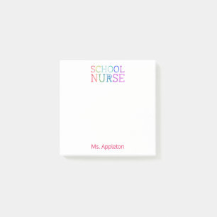 Schulkrankenschwester-personalisierter Spaß-bunte Post-it Klebezettel