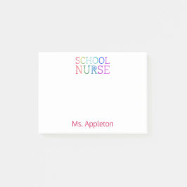 Schulkrankenschwester-personalisierter Spaß-bunte Post-it Klebezettel