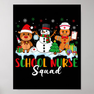 Schulkrankenschwester-Trupp Rentier Schneemann Leb Poster