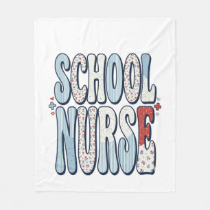 Schulkrankenschwester Vintage-Blumen-Typografie-Sh Fleecedecke