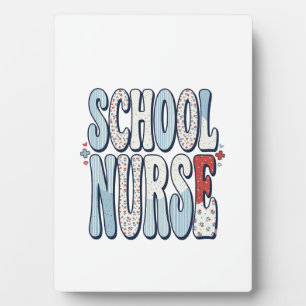 Schulkrankenschwester Vintage-Blumen-Typografie-Sh Fotoplatte