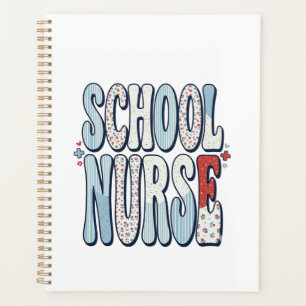 Schulkrankenschwester Vintage-Blumen-Typografie-Sh Planer