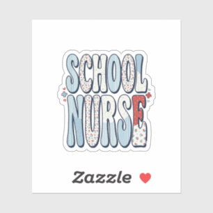 Schulkrankenschwester Vintage-Floral-Typografie-Sh Aufkleber