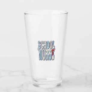 Schulkrankenschwester Vintage Floral-Typografie-Sh Glas