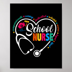 Schulkrankenschwester Vintage Love Heart Nurse Lif Poster