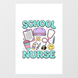 Schulkrankenschwester Vintage-Medizin-Collage-Shir Fensteraufkleber