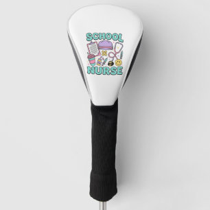 Schulkrankenschwester Vintage-Medizin-Collage-Shir Golf Headcover