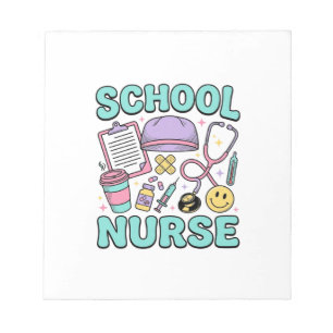 Schulkrankenschwester Vintage-Medizin-Collage-Shir Notizblock