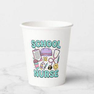 Schulkrankenschwester Vintage-Medizin-Collage-Shir Pappbecher