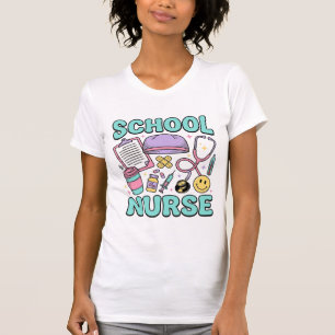 Schulkrankenschwester Vintage-Medizin-Collage-Shir T-Shirt