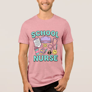 Schulkrankenschwester Vintage-Medizin-Collage-Shir Tri-Blend Shirt