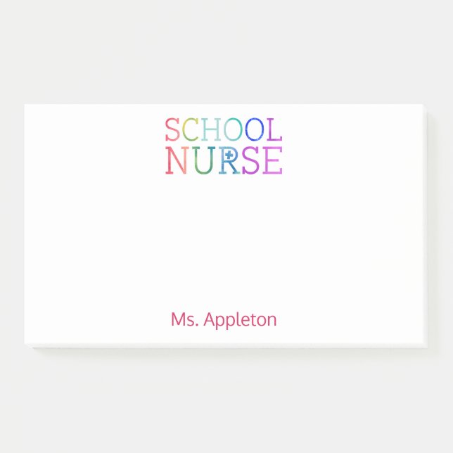 Schulkrankenschwesterpersonalisierte Post-it Klebezettel (Vorderseite)